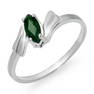 0.20 ctw Emerald Ring 10k White Gold - REF-7H6R