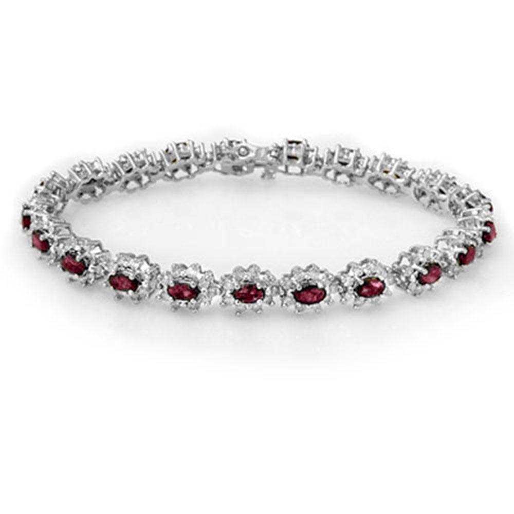 10.80 ctw Ruby & Diamond Bracelet 18k White Gold -: REF-372M9G - SKU: 13168 ---- 10.80 ctw Ruby & Diamond Bracelet 18k White Gold Designer Brand Luxury Jewelry, made in the USA Suggested Retail Price: $26,650 Factory offers perfect factory sizing, for 