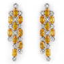 6.33 ctw Yellow Sapphire & Diamond Earrings 14k White