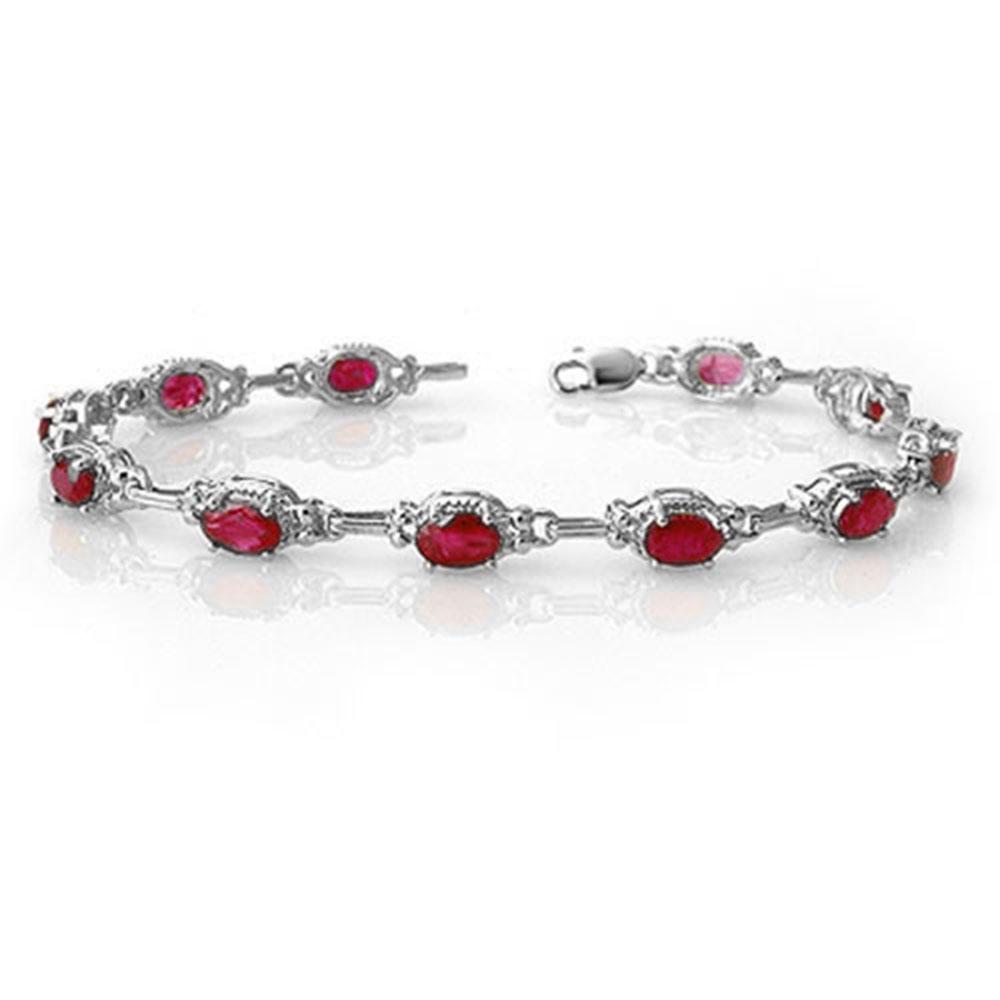 8.50 ctw Ruby Bracelet 14k White Gold - REF-81N8F: REF-81N8F - SKU: 14235 ---- 8.50 ctw Ruby Bracelet 14k White Gold Designer Brand Luxury Jewelry, made in the USA Suggested Retail Price: $5,850 Factory offers perfect factory sizing, for all rings & c