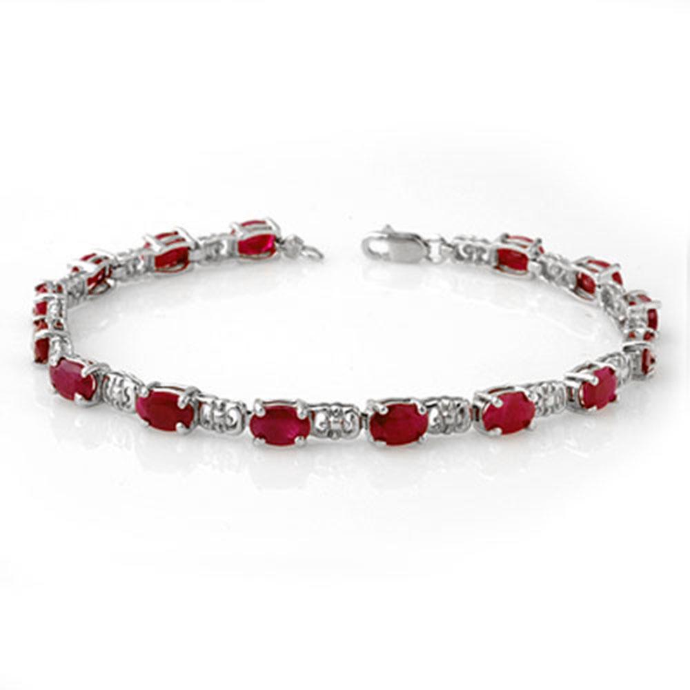 8.40 ctw Ruby Bracelet 18k White Gold - REF-94X5A: REF-94X5A - SKU: 13990 ---- 8.40 ctw Ruby Bracelet 18k White Gold Designer Brand Luxury Jewelry, made in the USA Suggested Retail Price: $6,750 Factory offers perfect factory sizing, for all rings & c