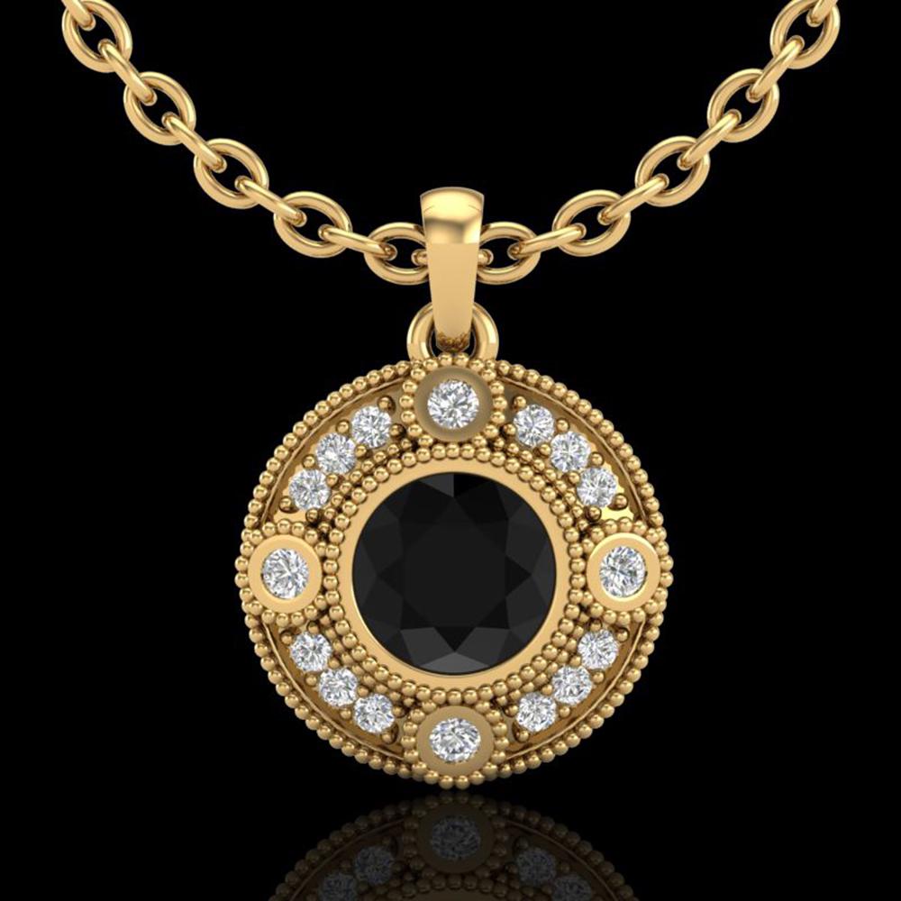 1.01 ctw Fancy Black Diamond Art Deco Stud Necklace 18k: REF-53Y5X - SKU: 37704 ---- 1.01 ctw Fancy Black Diamond Art Deco Stud Necklace 18k Yellow Gold Designer Brand Luxury Jewelry, made in the USA Suggested Retail Price: $4,550 Factory offers perfect fac