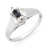 0.33 ctw Blue Sapphire & Diamond Ring 10k White Gold -