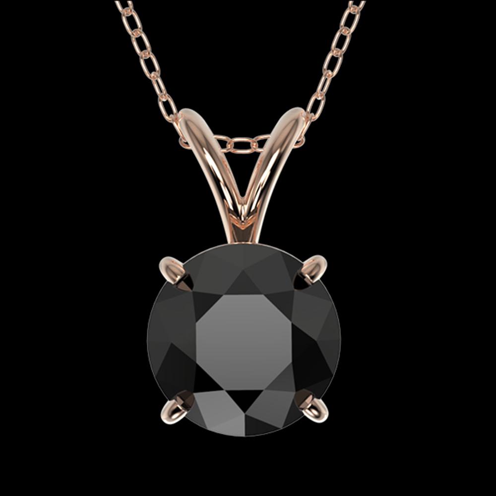 1 ctw Fancy Black Diamond Solitaire Necklace 10k Rose: REF-21F5M - SKU: 33186 ---- 1 ctw Fancy Black Diamond Solitaire Necklace 10k Rose Gold Designer Brand Luxury Jewelry, made in the USA Suggested Retail Price: $1,750 Factory offers perfect factory sizi