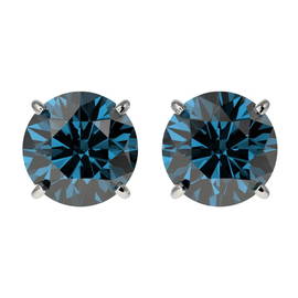 2.11 ctw Certified Intense Blue Diamond Stud Earrings