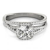 1 ctw Certified VS/SI Cushion Diamond Halo Ring 18k