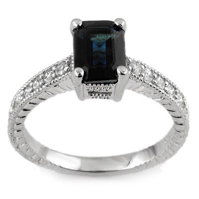 Genuine 2.65 ctw Blue Sapphire & Diamond Ring 14K White: Genuine 2.65 ctw Blue Sapphire & Diamond Ring 14K White Gold - Retails for $1690 ---- Diamond: 8 Round cut @ 0.15 ctw---- Clarity: SI-I---- Color: H-K----Gemstone: Natural Sapphire----Gemstone color: