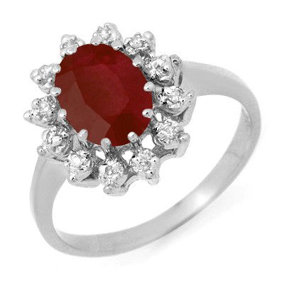 Genuine 1.22 ctw Ruby & Diamond Ring 10K White Gold *: Genuine 1.22 ctw Ruby & Diamond Ring 10K White Gold * MSRP $820 ---- Diamond: 12 Round cut @ 0.11 ctw---- Clarity: SI-I---- Color: H-K----Gemstone: Natural Ruby----Gemstone color: Red----Gemstone qual