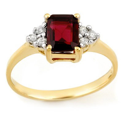 Genuine 1.12 ctw Garnet & Diamond Ring 10K Yellow Gold: Genuine 1.12 ctw Garnet & Diamond Ring 10K Yellow Gold - Retails for $630 ---- Diamond: 6 Round cut @ 0.12 ctw---- Clarity: SI-I---- Color: H-K----Gemstone: Natural Garnet----Gemstone color: Red----Ge