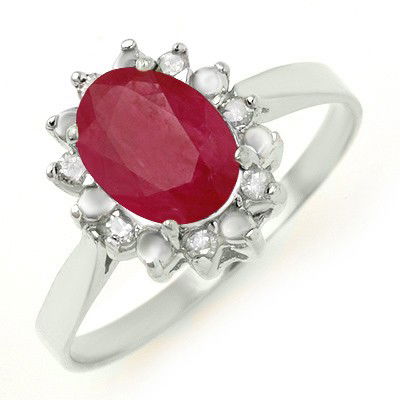 Genuine 1.78 ctw Ruby & Diamond Ring 10k Gold: Genuine 1.78 ctw Ruby & Diamond Ring 10k Gold * MSRP $840 ---- Diamond: 7 Round cut 0.12 ctw----Diamond clarity: SI3-I1----Diamond color: I-J----Gemstone: Natural Ruby ----Gemstone color: Red----Gemst