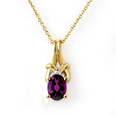 Genuine 0.77 ctw Amethyst & Diamond Pendant 10K Gold: Genuine 0.77 ctw Amethyst & Diamond Pendant 10K Gold * MSRP $330 ---- Diamond: 1 Round cut @ 0.02 ctw---- Clarity: SI-I---- Color: H-K----Gemstone: Natural Amethyst----Gemstone color: Purple----Gemsto