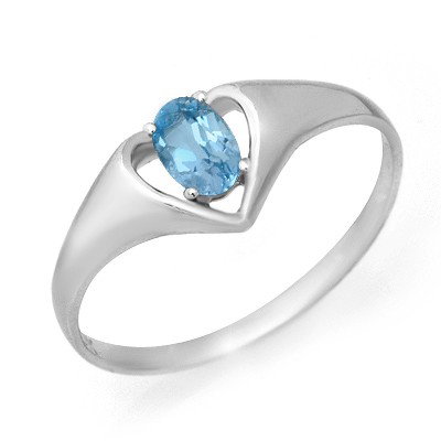 Genuine 0.25 ctw Blue Topaz Ring 10K White Gold: Genuine 0.25 ctw Blue Topaz Ring 10K White Gold * MSRP $330 ---- Gemstone: Natural Topaz----Gemstone color: Blue----Gemstone quality: Good-to-Very Good----Gemstone Cut & Weight: 1 Oval cut @ 0.25 ctw-