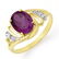 Genuine 1.48 ctw Amethyst & Diamond Ring 10K Yellow Gol