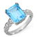 Genuine 5.25 ctw Blue Topaz & Diamond Ring 10K Gold
