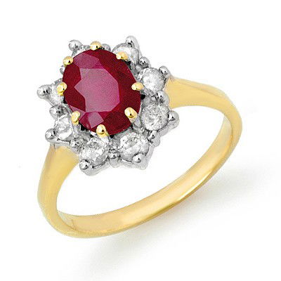 Genuine 2.35 ctw Ruby & Diamond Ring 10k Gold: Genuine 2.35 ctw Ruby & Diamond Ring 10k Gold * MSRP $1710 ---- Diamond: 8 Round cut 0.60 ctw----Diamond clarity: SI3-I1----Diamond color: I-J----Gemstone: Natural Ruby ----Gemstone color: Red----Gems