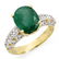 Genuine 3.83 ctw Emerald & Diamond Ring 10K Yellow Gold