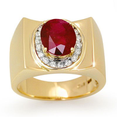 Genuine 3.33 ctw Ruby & Diamond Men's Ring 10K Gold: Genuine 3.33 ctw Ruby & Diamond Men's Ring 10K Gold * MSRP $2480 ---- Diamond: 20 Round cut @ 0.33 ctw---- Clarity: SI-I---- Color: H-K----Gemstone: Natural Ruby----Gemstone color: Red----Gemstone qua