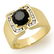 Natural 2.33 ctw Black Diamond Men's Ring 10K Yellow Go