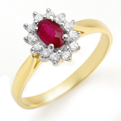 Genuine 0.51 ctw Ruby & Diamond Ring 10K Yellow Gold: Genuine 0.51 ctw Ruby & Diamond Ring 10K Yellow Gold * MSRP $640 ---- Diamond: 12 Round cut @ 0.13 ctw---- Clarity: SI-I---- Color: H-K----Gemstone: Natural Ruby----Gemstone color: Red----Gemstone qua