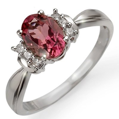 Genuine 1.06ctw Pink Tourmaline & Diamond Ring 10K Gold: Genuine 1.06ctw Pink Tourmaline & Diamond Ring 10K Gold - Retails for $730 ---- Diamond: 6 Round cut @ 0.06 ctw---- Clarity: SI-I---- Color: H-K----Gemstone: Natural Tourmaline----Gemstone color: Pink