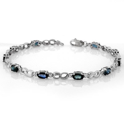 Genuine 3.51 ctw Blue Sapphire & Diamond Bracelet Gold: Genuine 3.51 ctw Blue Sapphire & Diamond Bracelet Gold - Retails for $1170 ---- Diamond: 1 Round cut @ 0.01 ctw---- Clarity: SI-I---- Color: H-K----Gemstone: Natural Sapphire----Gemstone color: Blue--