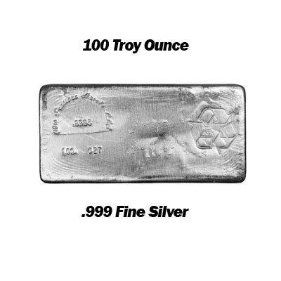100 Troy Ounce Silver Bar .999 Fine Silver quality: 100 Troy Ounce Silver Bar .999 Fine Silver quality ---- 100 Troy Ounce Investment grade Silver Bar --- .999 Fine Silver Ohio Precious Metal ---- Weight: 7lbs --- Dimension: 5.75" x 2.75" x 1.12" --- T