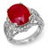 Genuine 10.5 ctw Ruby & Diamond Ring 14K White Gold