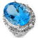 Genuine 18.15 ctw Blue Topaz & Diamond Ring 10K Gold