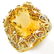 Genuine 11.4 ctw Citrine & Diamond Ring 10K Yellow Gold