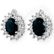 Genuine 3.87 ctw Sapphire & Diamond Earrings 14K Gold