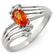 Genuine 0.80ctw Orange Sapphire & Diamond Ring 10K Gold