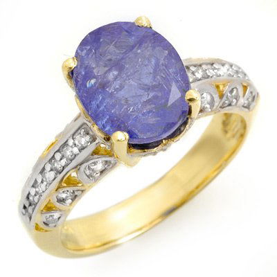 Genuine 4.33ct Tanzanite & Diamond Ring 10K Yellow Gold: Genuine 4.33ct Tanzanite & Diamond Ring 10K Yellow Gold * MSRP $3060 ---- Diamond: 36 Round cut @ 0.33 ctw---- Clarity: SI-I---- Color: H-K----Gemstone: Natural Tanzanite----Gemstone color: Purple----