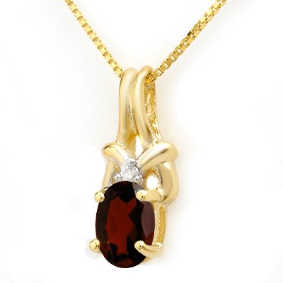 Genuine 1.0 ctw Garnet & Diamond Pendant Yellow Gold: Genuine 1.0 ctw Garnet & Diamond Pendant Yellow Gold * MSRP $330 ---- Diamond: 1 Round cut @ 0.02 ctw---- Clarity: SI-I---- Color: H-K----Gemstone: Natural Garnet----Gemstone color: Red----Gemstone qu