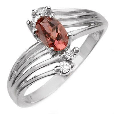 Genuine 0.65ctw Pink Tourmaline & Diamond Ring 10K Gold: Genuine 0.65ctw Pink Tourmaline & Diamond Ring 10K Gold - Retails for $800 ---- Diamond: 4 Round cut @ 0.10 ctw---- Clarity: SI-I---- Color: H-K----Gemstone: Natural Tourmaline----Gemstone color: Pink