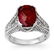 Genuine 4.75ctw Rubellite & Diamond Ring 14K White Gold