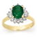 Genuine 1.18 ctw Emerald & Diamond Ring 14K Yellow Gold