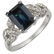 Genuine 3.25ctw Blue Sapphire & Diamond Ring White Gold