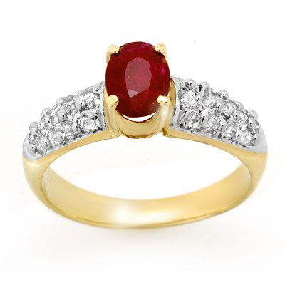 Genuine 1.50 ctw Ruby & Diamond Ring 10K Yellow Gold: Genuine 1.50 ctw Ruby & Diamond Ring 10K Yellow Gold * MSRP $1470 ---- Diamond: 26 Round cut @ 0.50 ctw---- Clarity: SI-I---- Color: H-K----Gemstone: Natural Ruby----Gemstone color: Red----Gemstone qu