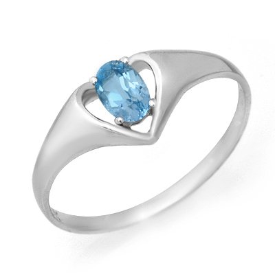 Genuine 0.25 ctw Blue Topaz Ring 10K White Gold: Genuine 0.25 ctw Blue Topaz Ring 10K White Gold * MSRP $330 ---- Gemstone: Natural Topaz----Gemstone color: Blue----Gemstone quality: Good-to-Very Good----Gemstone Cut & Weight: 1 Oval cut @ 0.25 ctw-