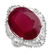 Genuine 15 ctw Ruby & Diamond Ring 14K White Gold