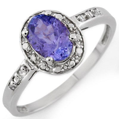 Genuine 1.10ctw Tanzanite & Diamond Ring 10K White Gold: Genuine 1.10ctw Tanzanite & Diamond Ring 10K White Gold - Retails for $820 ---- Diamond: 6 Round cut @ 0.10 ctw---- Clarity: SI-I---- Color: H-K----Gemstone: Natural Tanzanite----Gemstone color: Purpl