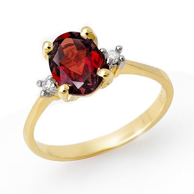 Genuine 1.54 ctw Garnet & Diamond Ring 10K Yellow Gold: Genuine 1.54 ctw Garnet & Diamond Ring 10K Yellow Gold * MSRP $520 ---- Genuine 1.54 ctw Garnet & Diamond Ring 10K Yellow Gold, Diamond: 2 Round cut @ 0.03 ctw---- Clarity: SI-I---- Color: H-K----Gems