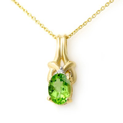 Genuine 0.87 ctw Peridot & Diamond Pendant 10k Gold: Genuine 0.87 ctw Peridot & Diamond Pendant 10k Gold * MSRP $330 ---- Diamond: 1 Round cut 0.02 ctw----Diamond clarity: SI3-I1----Diamond color: I-J----Gemstone: Natural Peridot ----Gemstone color: Gre