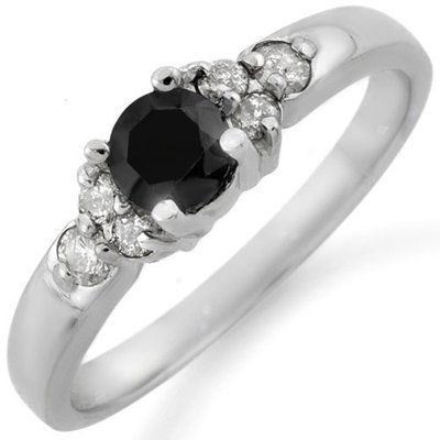 Natural 0.75 ctw Diamond Ring 10K White Gold: Natural 0.75 ctw Diamond Ring 10K White Gold - Retails for $1210 ---- Diamond: 7 Round cut @ 0.75 ctw---- Clarity: SI-I/ Opaque---- Color: H-K/ Black----Metal Purity & Color : 10K Gold-White----Gold w