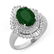Natural 2.58 ctw Emerald & Diamond Ring 18K White Gold