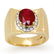Genuine 3.33 ctw Ruby & Diamond Men's Ring 10K Yellow