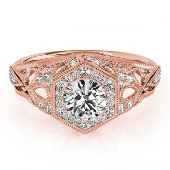 0.9 CTW Certified VS/SI Diamond Bridal Solitaire Halo: 26863-REF#-145F5V ---- 0.9 CTW Certified VS/SI Diamond Bridal Solitaire Halo Ring 18K Rose Gold Gold Designer Brand Luxury Jewelry, made in the USA Retail Price: $7,200 Perfect factory sizing, Most ri