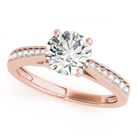 0.4 CTW Certified VS/SI Diamond Solitaire Bridal Ring: 27622-REF#-61X8T ---- 0.4 CTW Certified VS/SI Diamond Solitaire Bridal Ring 18K Rose Gold Gold Designer Brand Luxury Jewelry, made in the USA Retail Price: $3,400 Perfect factory sizing, Most rings at