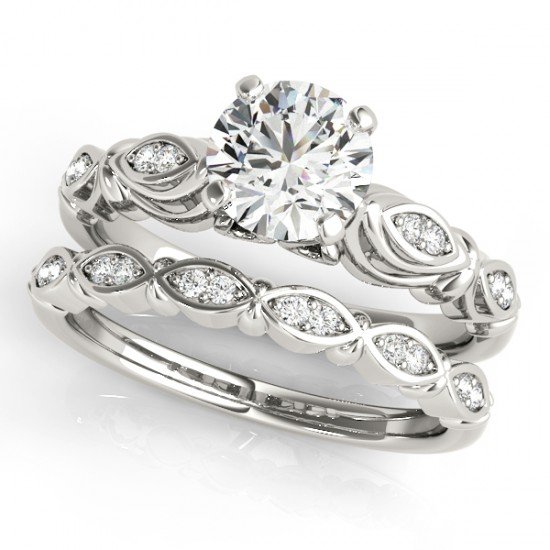 0.72 CTW Certified VS/SI Diamond Solitaire 2pc Wedding: 31493-REF#-121A6X ---- 0.72 CTW Certified VS/SI Diamond Solitaire 2pc Wedding Set Antique Gold Designer Brand Luxury Jewelry, made in the USA Retail Price: $6,000 Perfect factory sizing, Most rings at