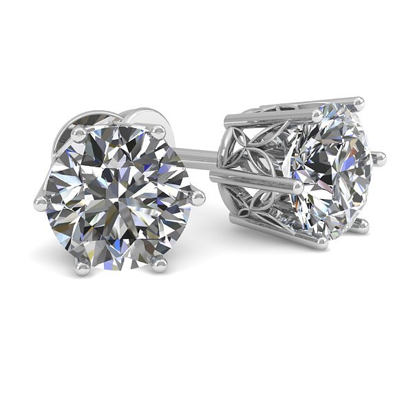 1.05 CTW CERTIFIED VS/SI DIAMOND STUD SOLITAIRE EARRING: 35823-REF#-158Y9M ---- 1.05 CTW CERTIFIED VS/SI DIAMOND STUD SOLITAIRE EARRING 18K WHITE Gold Designer Brand Luxury Jewelry, made in the USA Retail Price: $7,850 Perfect factory sizing, Most rings at 